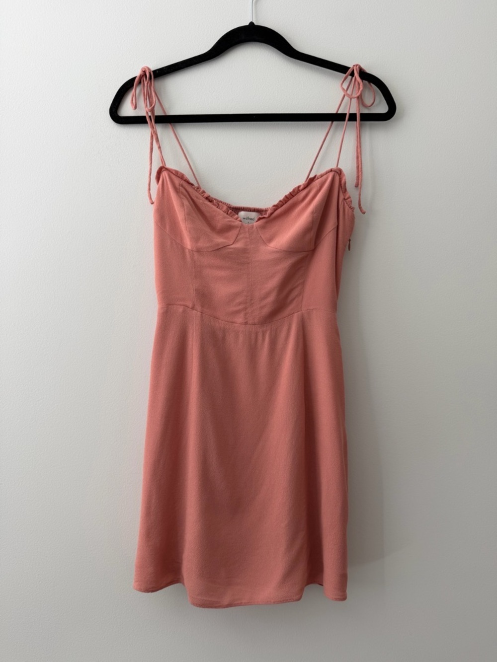 Aritzia Wilfred Fable Sweetheart Bustier Mini Dress Dusty Rose Pink Crepe Sz 6 - Picture 3 of 16